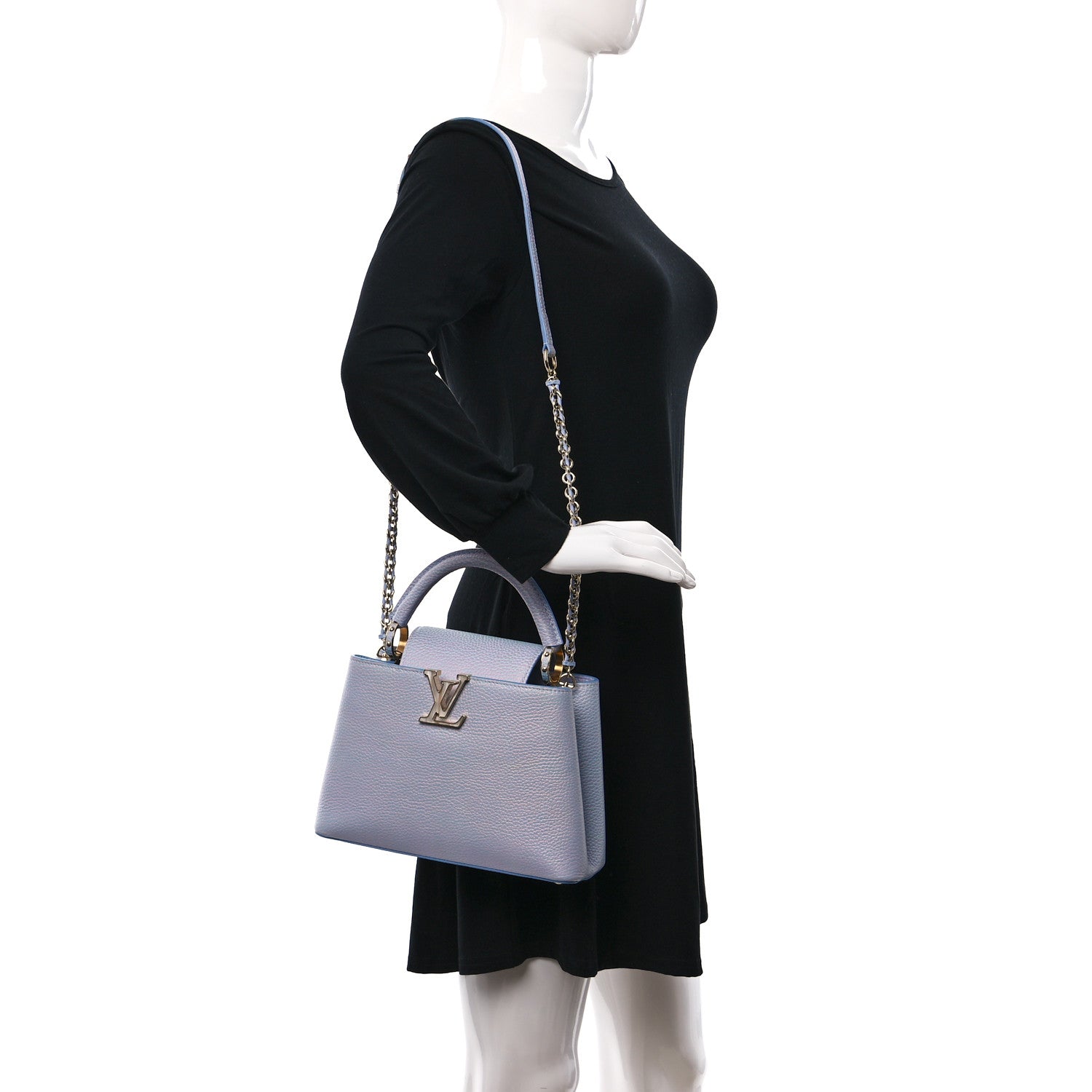 Louis Vuitton Taurillon Summer Stardust Capucines BB Lilas Purple 3 of 12