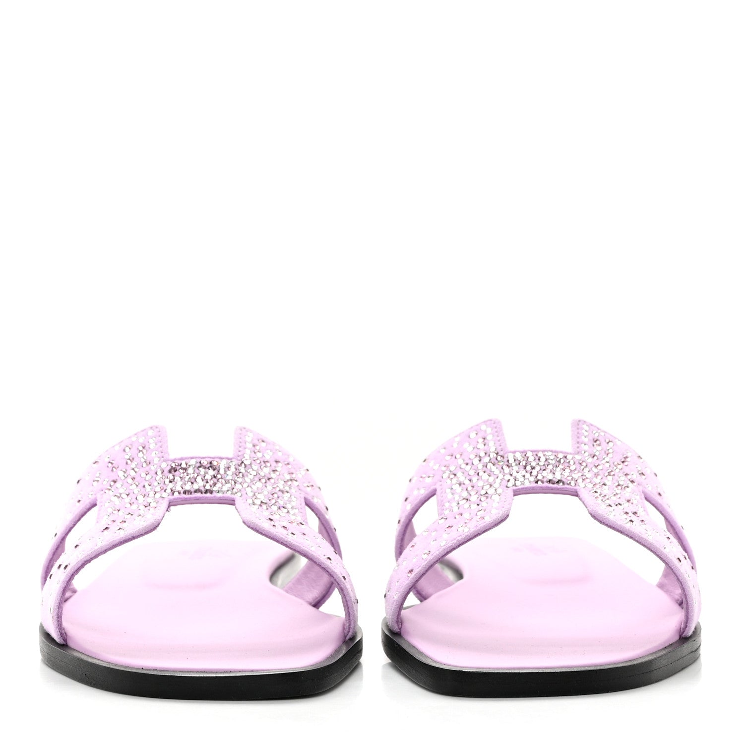 Hermes Suede Goatskin Crystal Oran Sandals 35.5 Violet Amethyste 2 of 9