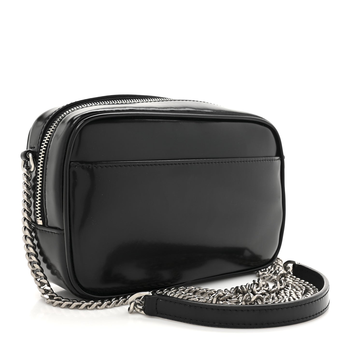 Shiny Calfskin Monogram Mini Lou Camera Bag Black