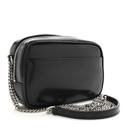 Saint Laurent Shiny Calfskin Monogram Mini Lou Camera Bag Black 3 of 10