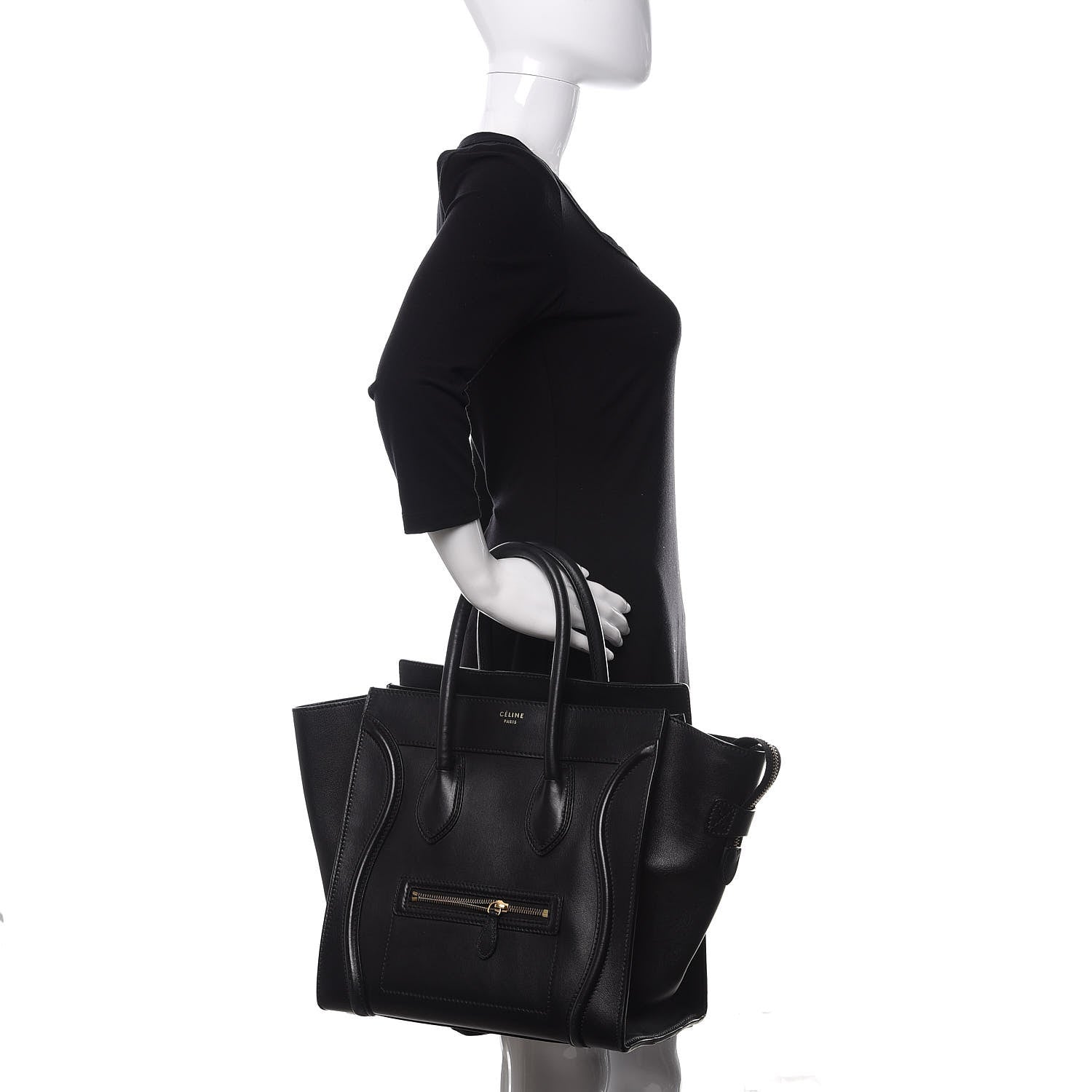 Celine Smooth Calfskin Mini Luggage Black 2 of 9