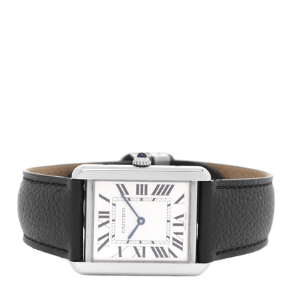 Cartier Stainless Steel Calfskin 27mm Tank Solo Quartz Watch 2 of 5