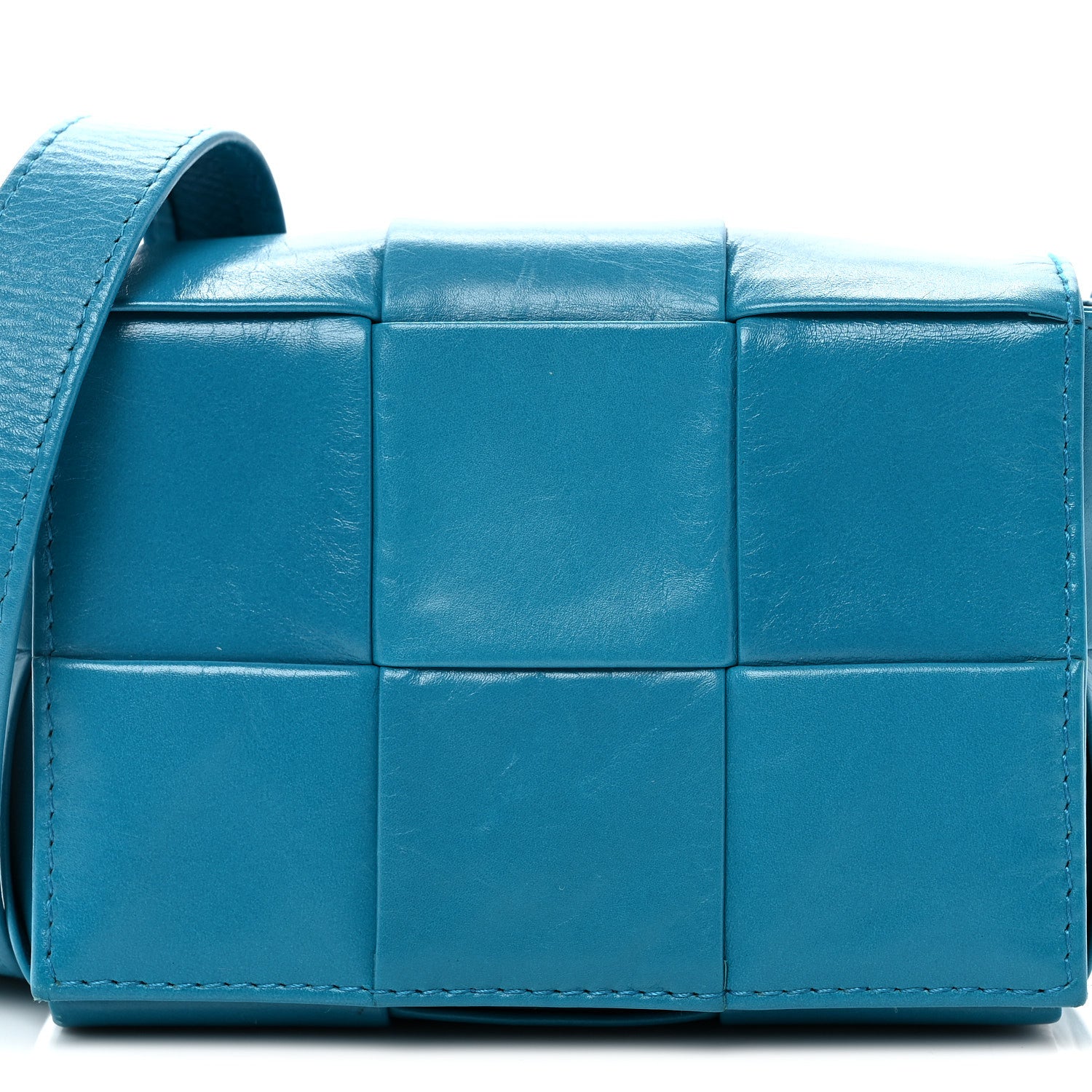 Bottega Veneta Paper Calfskin Maxi Intreccio Extra Mini Cassette Crossbody Bag Blue 8 of 10