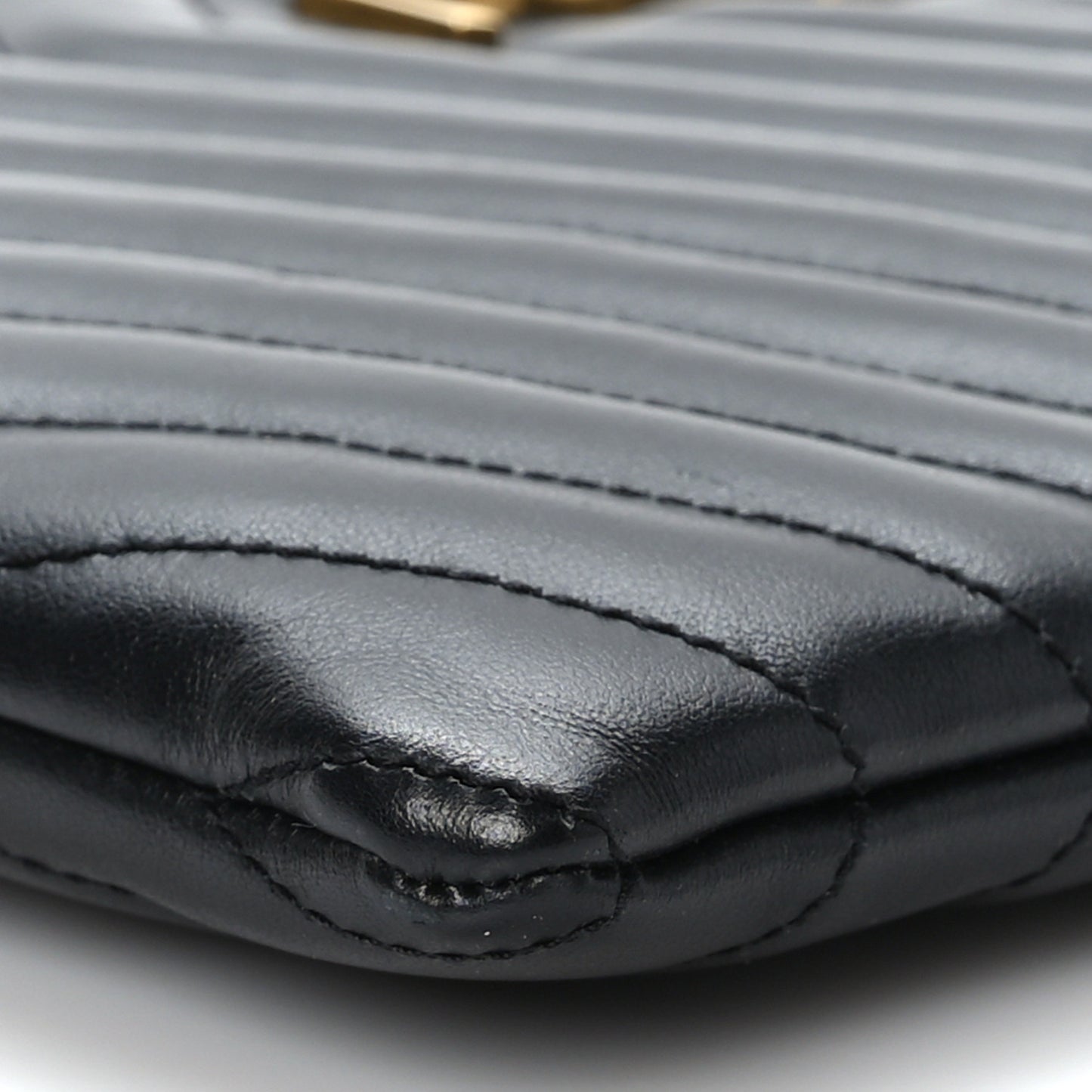 Calfskin Matelasse Chevron Monogram A5 Wristlet Black