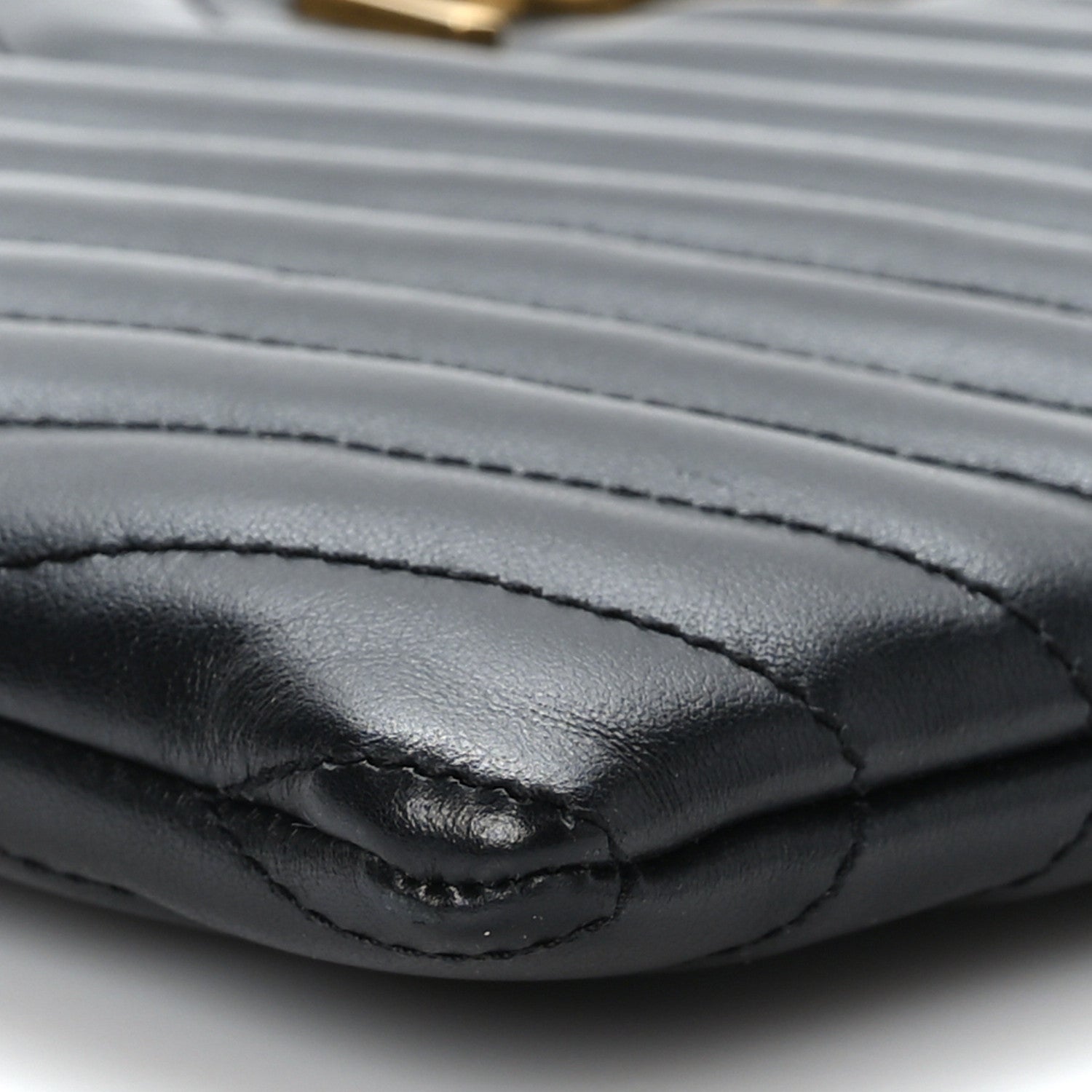 Saint Laurent Calfskin Matelasse Chevron Monogram A5 Wristlet Black 9 of 9