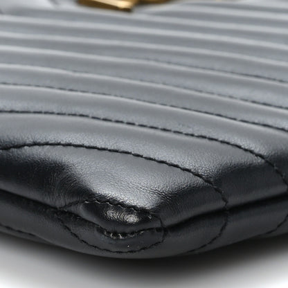 Saint Laurent Calfskin Matelasse Chevron Monogram A5 Wristlet Black 9 of 9