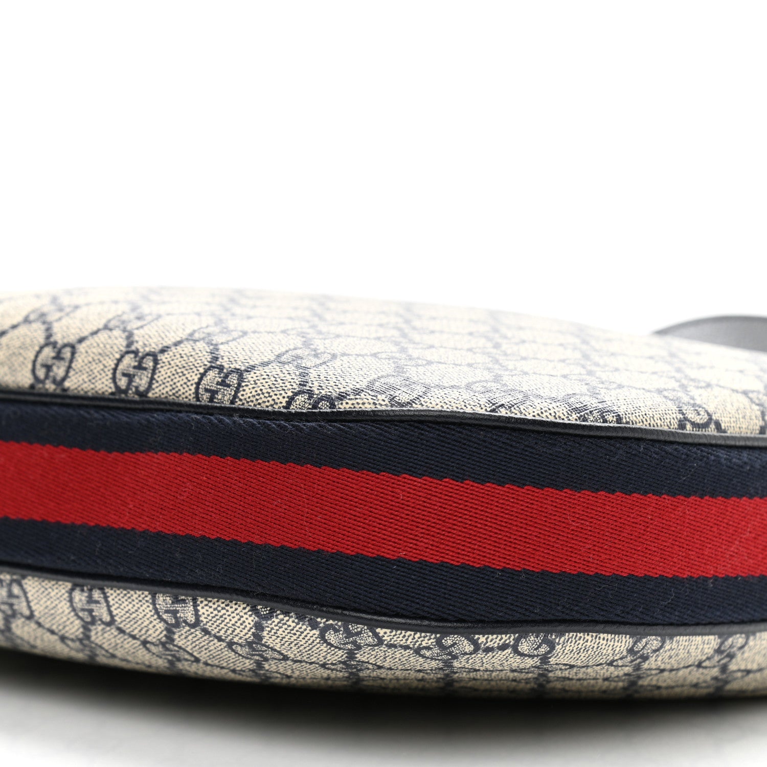 Gucci GG Supreme Monogram Textured Calfskin Web Large Attache Shoulder Bag Beige Blue 11 of 12