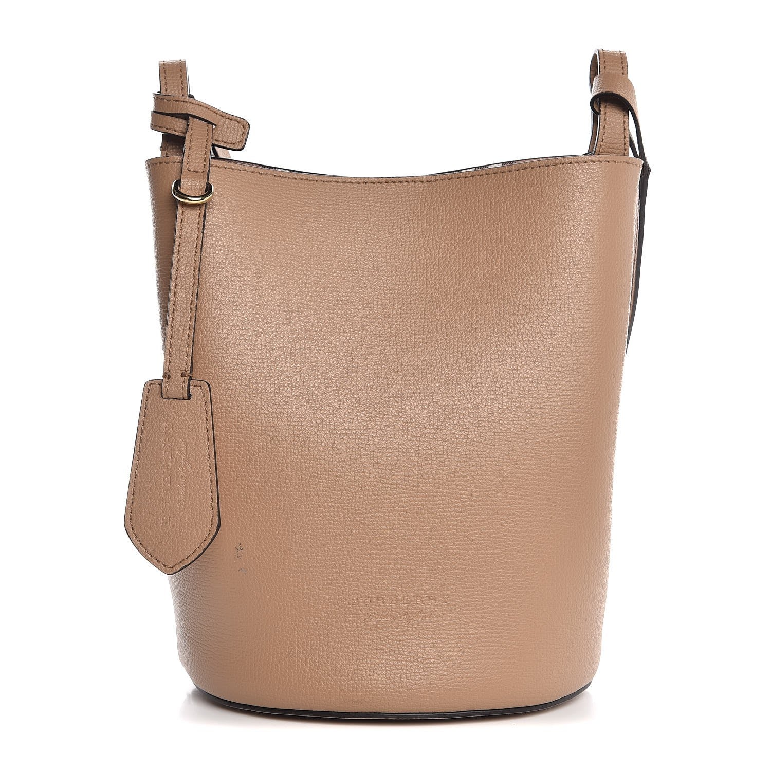 Burberry Calfskin Small Lorne Bucket Crossbody Natural 1 of 12