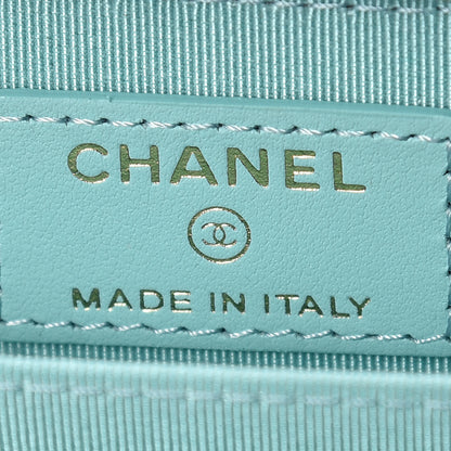 Chanel Caviar Quilted Zip Coin Purse Light Blue 8 of 10