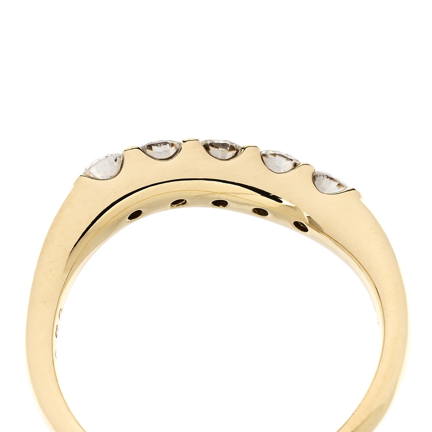 Parker & West by FASHIONPHILE 18K Yellow Gold Diamond .50ctw Curved Ring 53 6.5 6 of 8