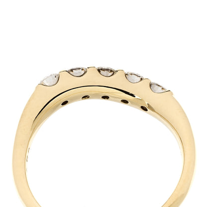 Parker & West by FASHIONPHILE 18K Yellow Gold Diamond .50ctw Curved Ring 53 6.5 6 of 8