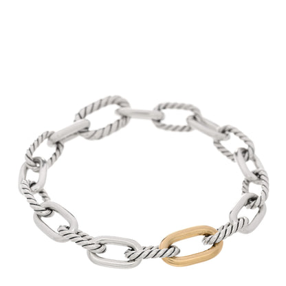 David Yurman Sterling Silver 18K Yellow Gold 8.5mm Madison Chain Bracelet 1 of 3