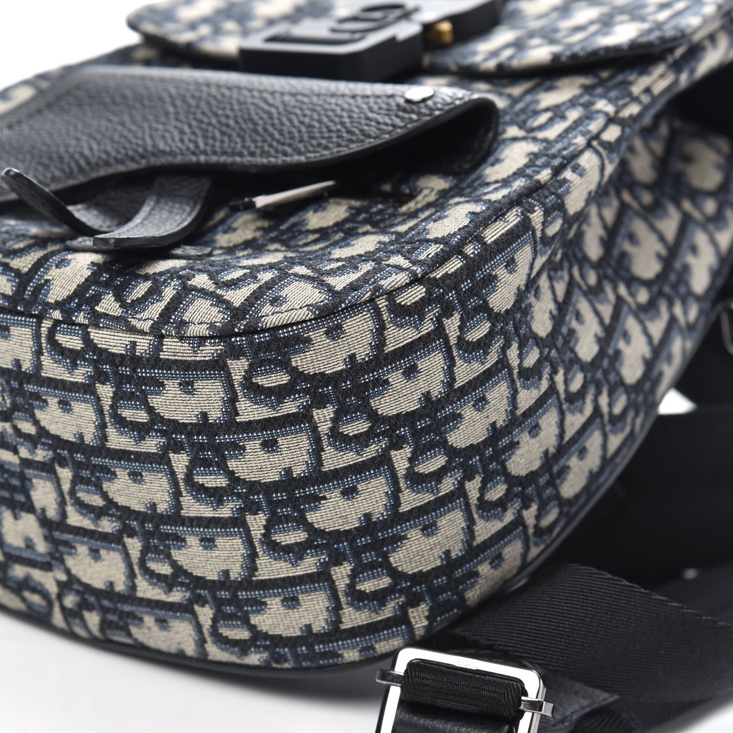Christian Dior HOMME Oblique Calfskin Mens Mini Saddle Backpack Navy Blue 9 of 9