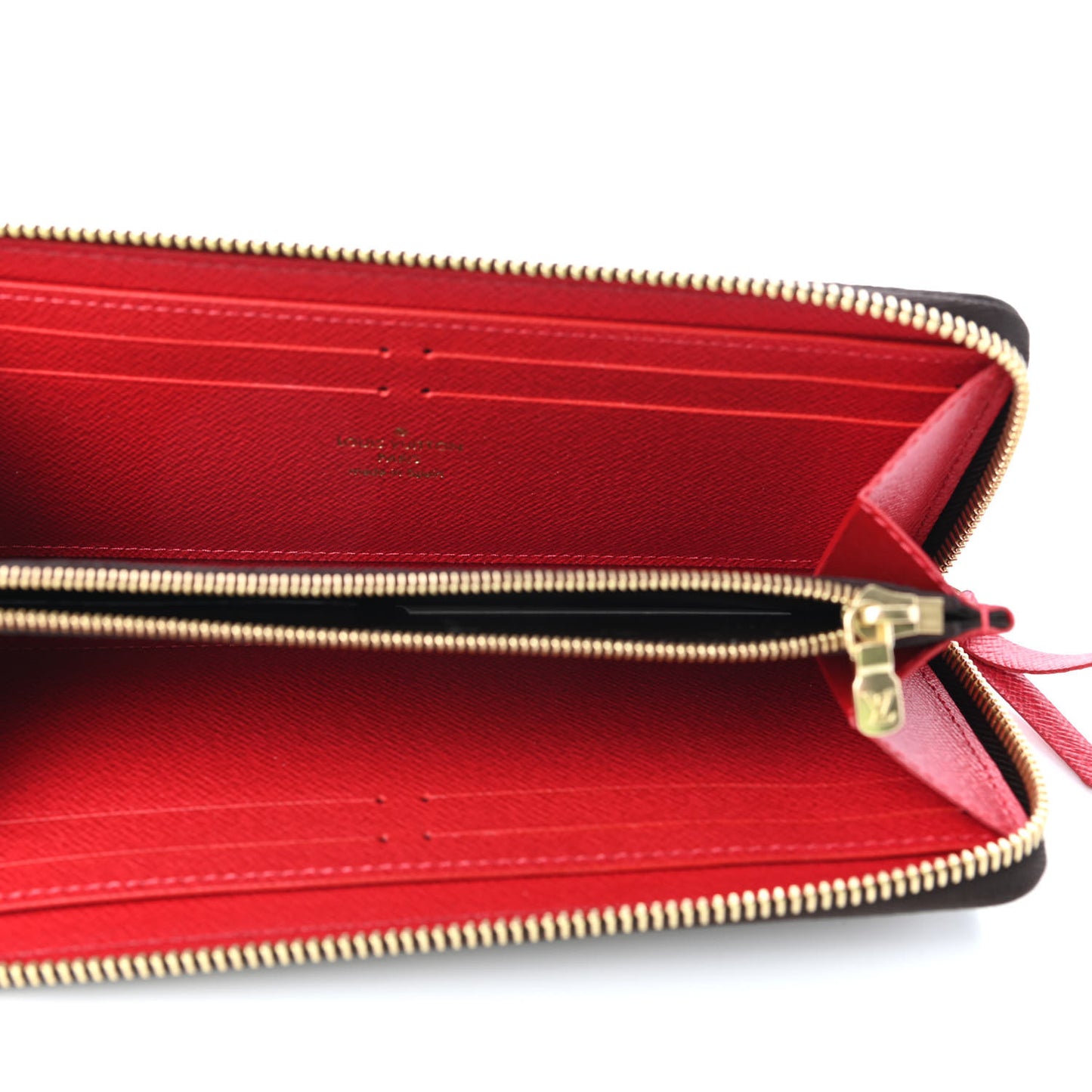 Damier Ebene Clemence Wallet Cherry