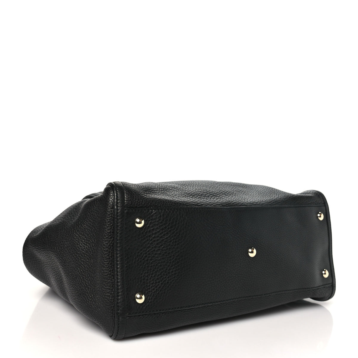 Pebbled Calfskin Medium Soho Shoulder Bag Black