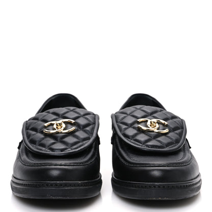 Chanel Lambskin Quilted CC Turnlock Loafers 41 Black 3 of 11