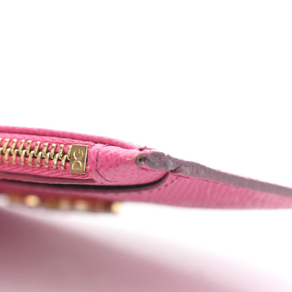 Dolce & Gabbana Dauphine Embellished Logo Zip Card Holder Pink 7 of 9
