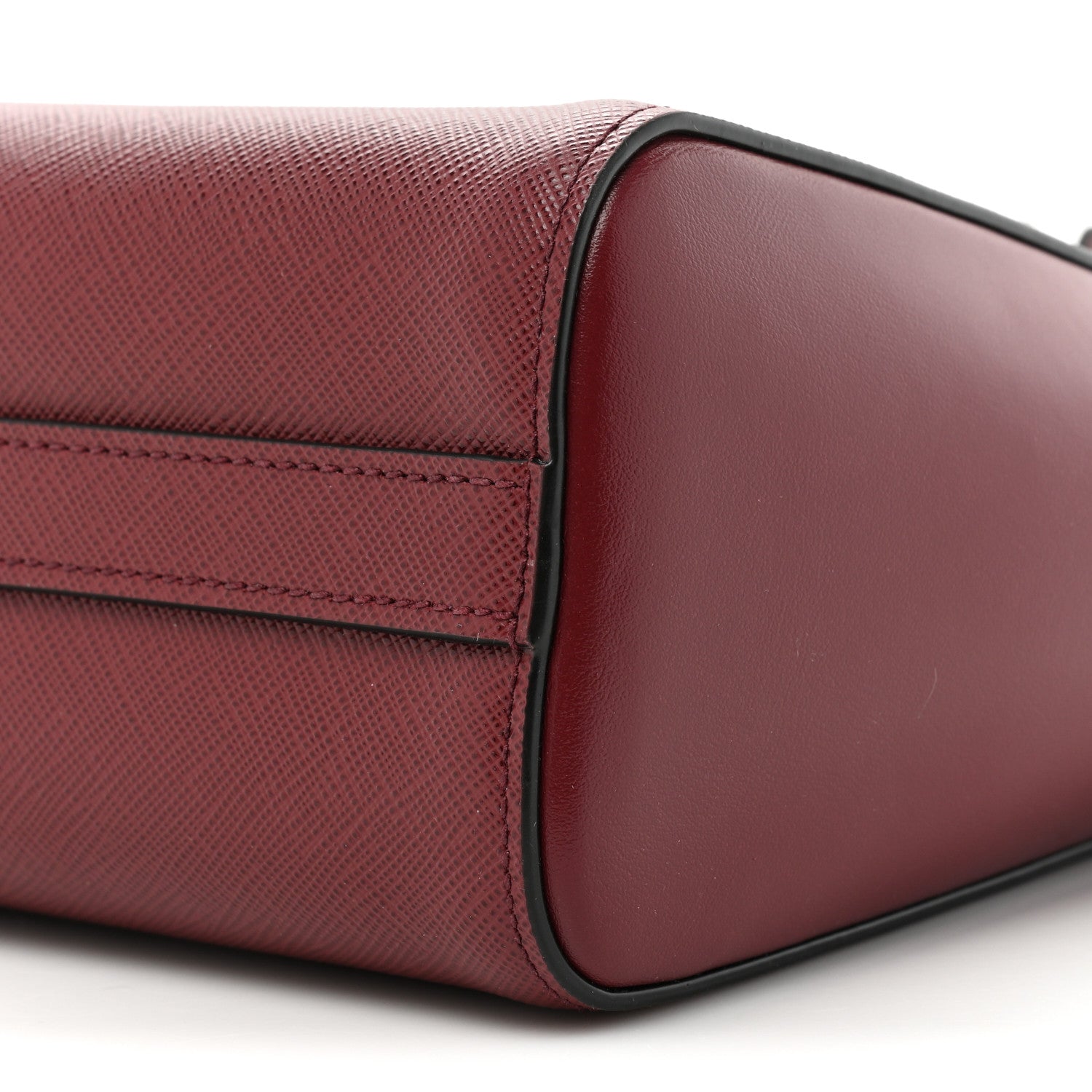 Prada Saffiano Soft Calfskin Small Zippered Tote Cerise 7 of 9