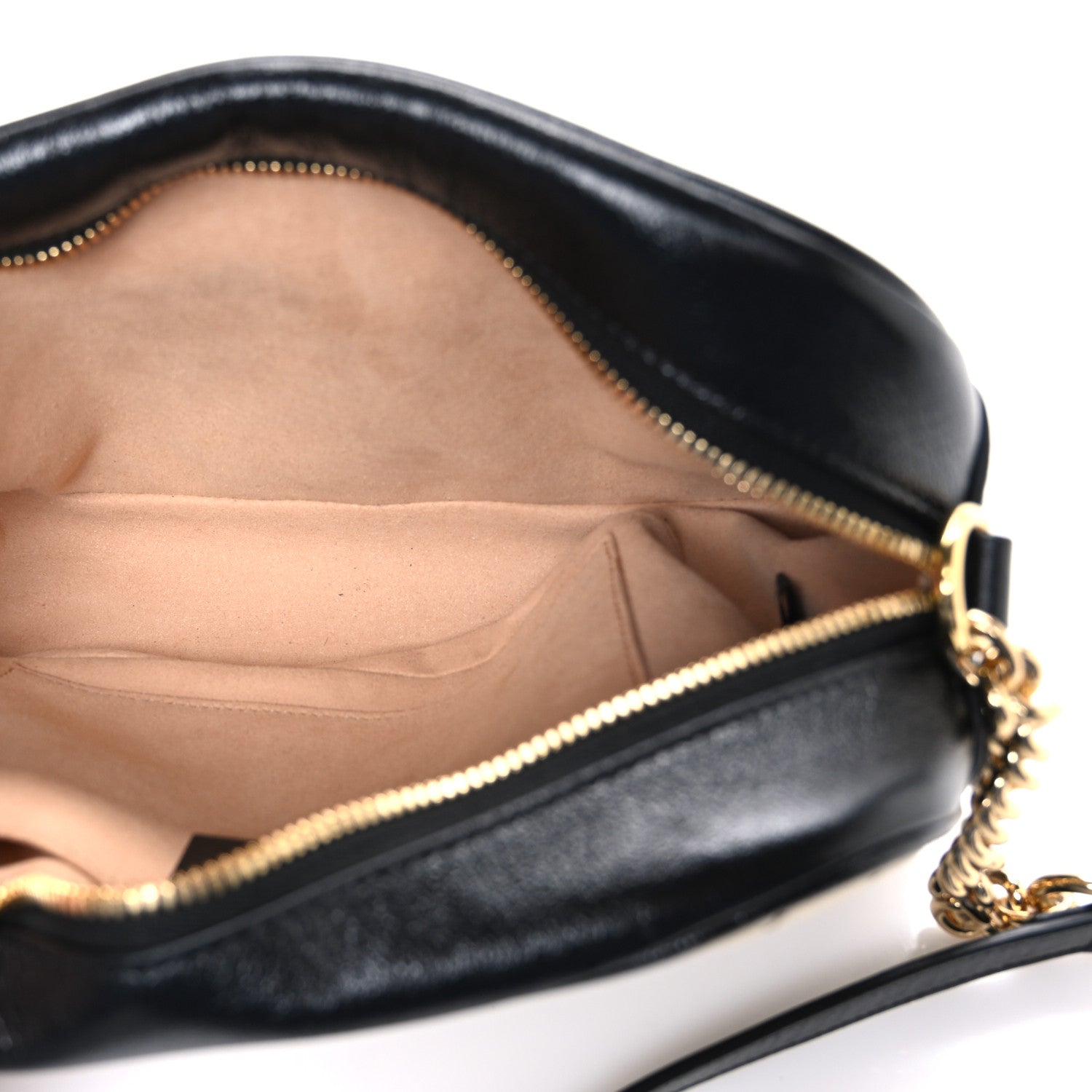 Gucci Monogram Matelasse Diagonal Small GG Marmont Chain Shoulder Bag Beige Black 5 of 10