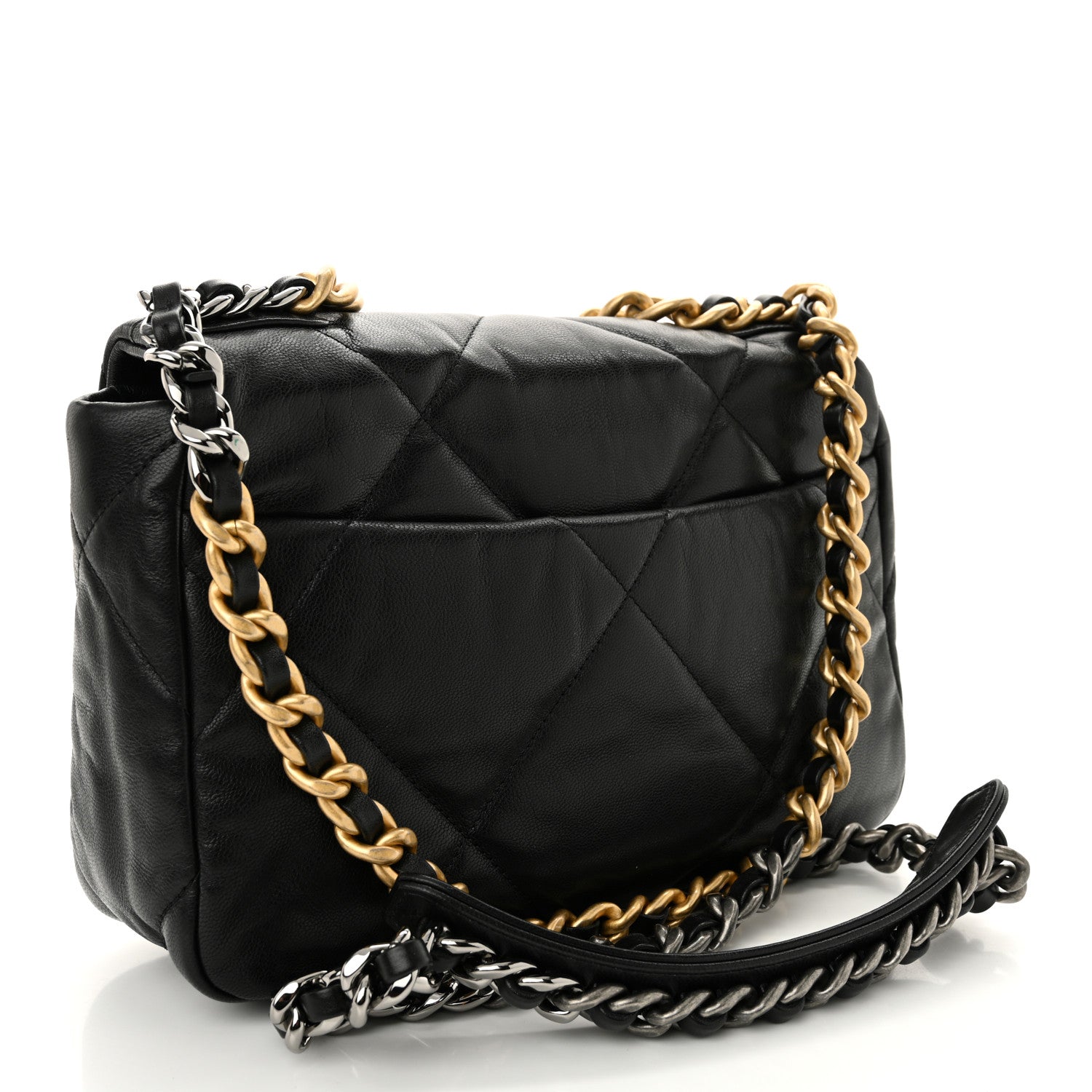 Chanel Shiny Goatskin Quilted Medium Chanel 19 Flap Black 3 of 11