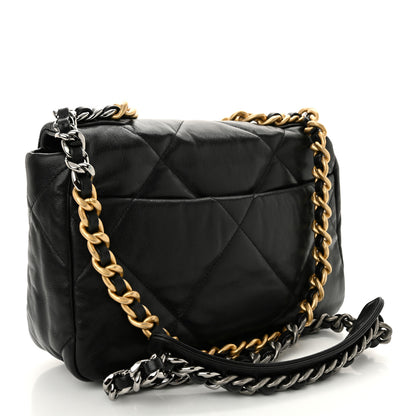 Chanel Shiny Goatskin Quilted Medium Chanel 19 Flap Black 3 of 11