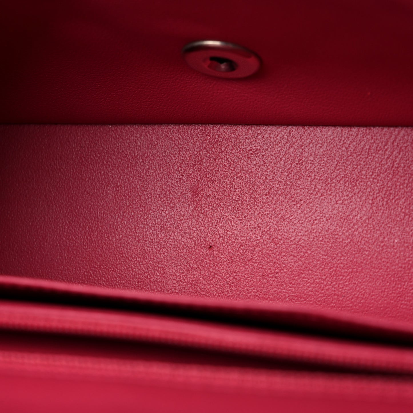 Lambskin Quilted Mini Rectangular Flap Dark Pink