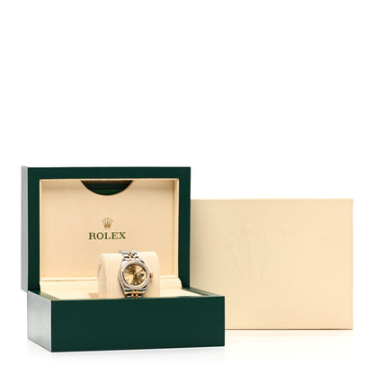 Rolex Stainless Steel 18K Yellow Gold Diamond 26mm Oyster Perpetual Datejust Watch Champagne 179383 5 of 5