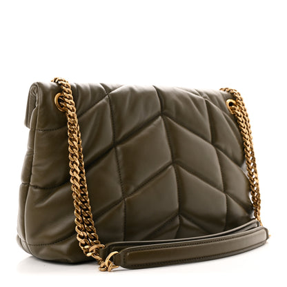 Saint Laurent Lambskin Quilted Small Loulou Puffer Monogram Chain Satchel Light Musk 3 of 10