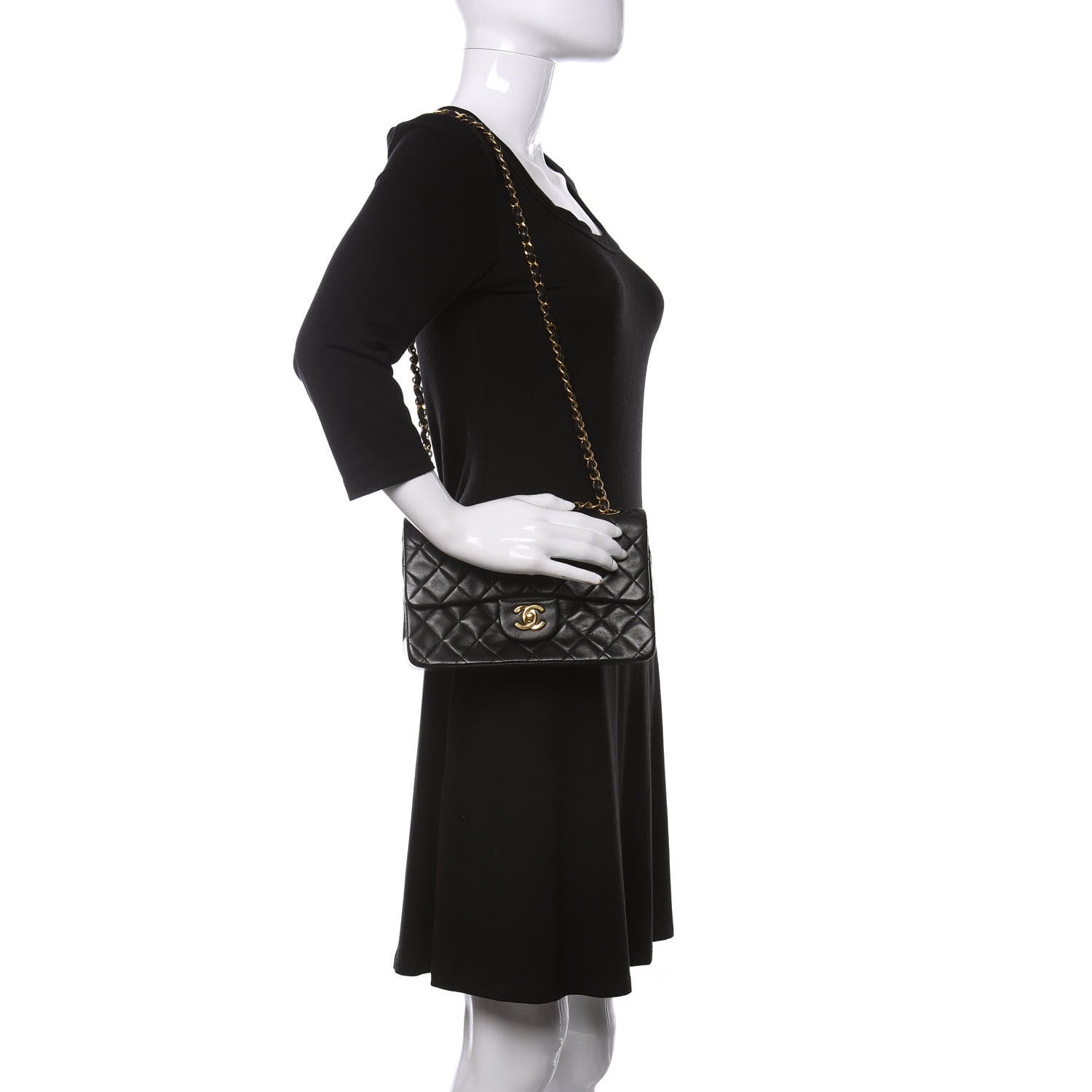 Chanel Lambskin Quilted Small Double Flap Black 2 of 13