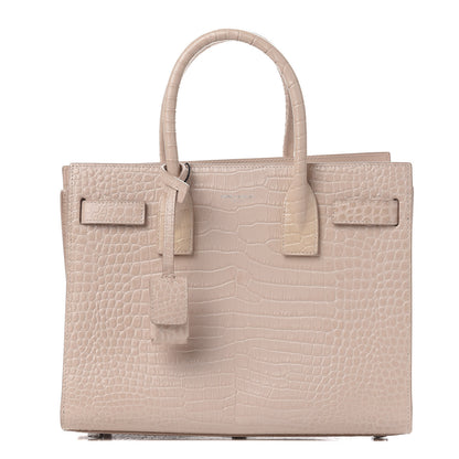 Saint Laurent Calfskin Crocodile Embossed Baby Sac De Jour Rose Antic 1 of 13