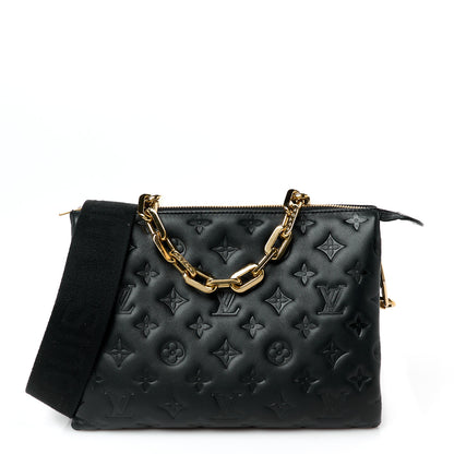 Louis Vuitton Lambskin Embossed Monogram Coussin PM Black 1 of 11