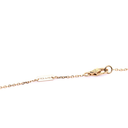 Van Cleef & Arpels 18K Yellow Gold Mother of Pearl Sweet Alhambra Pendant Necklace 6 of 9