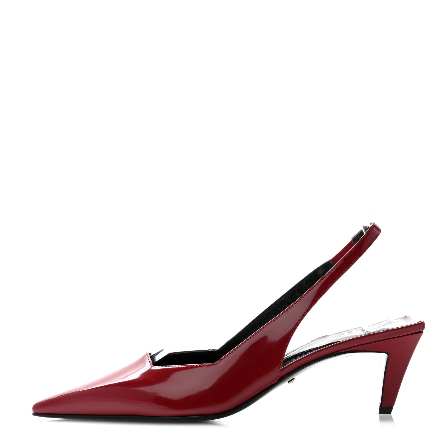 Gucci Nappa Mallory Pointed Toe Slingback Sandal 37 New Cherry 1 of 9