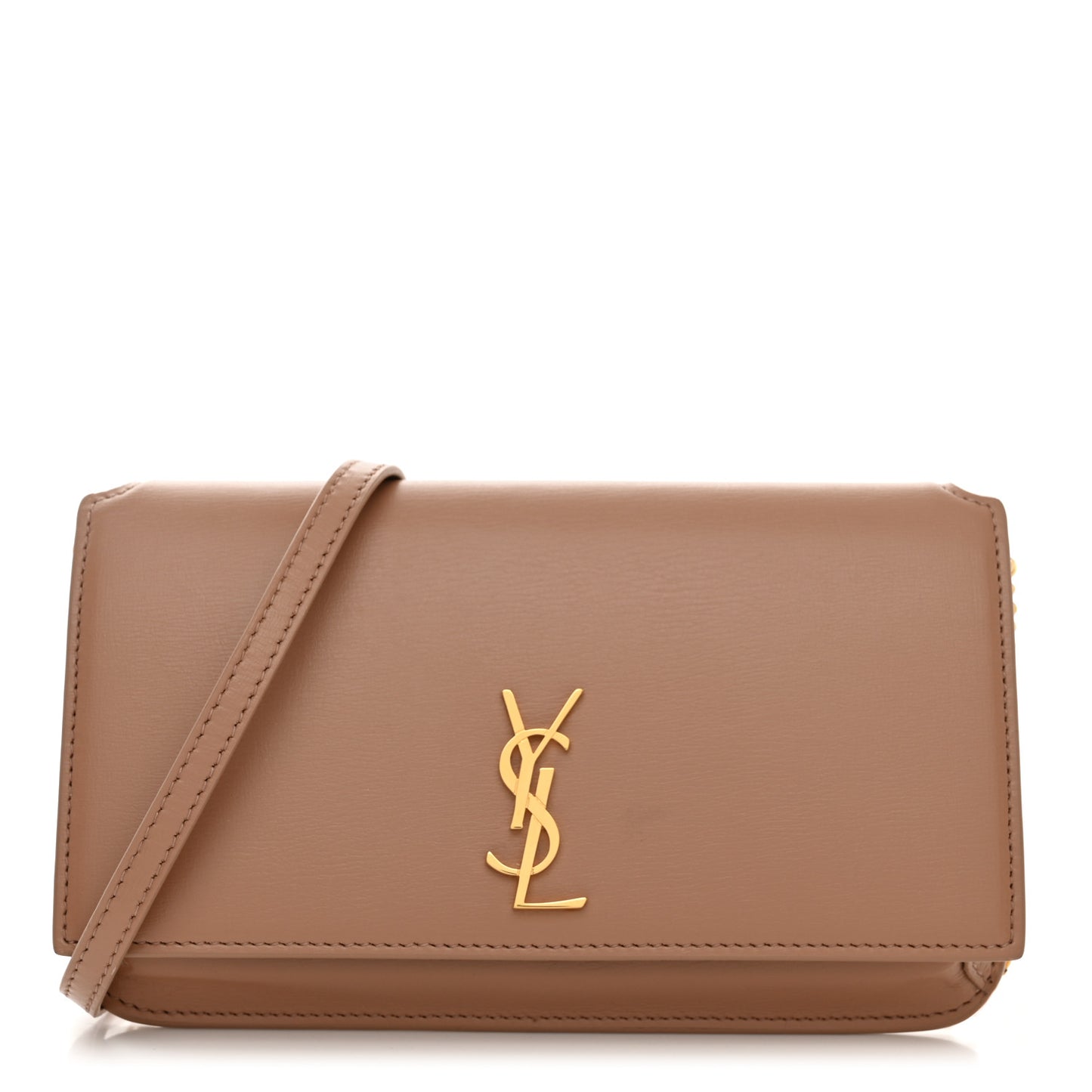 Smooth Calfskin Monogram Phone Holder Crossbody Vintage Peach