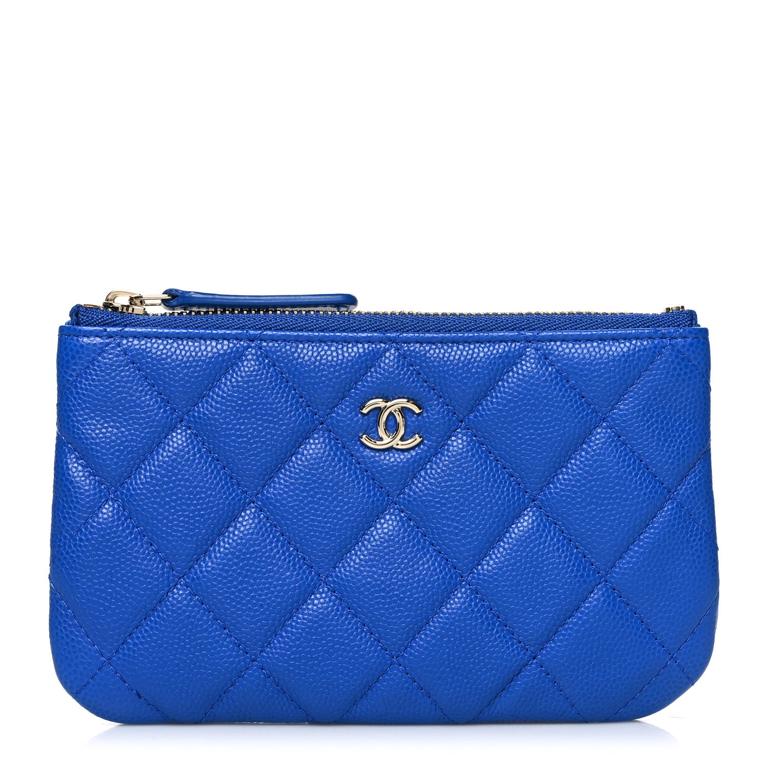Chanel Caviar Quilted Small Cosmetic Case Blue 1 of 11