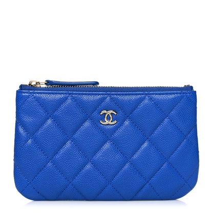 Chanel Caviar Quilted Small Cosmetic Case Blue 1 of 11