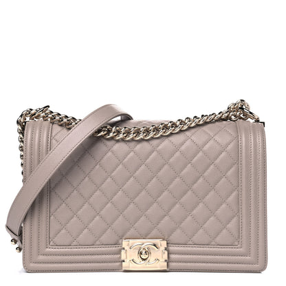 Chanel Caviar Quilted New Medium Boy Flap Dark Beige 1 of 4