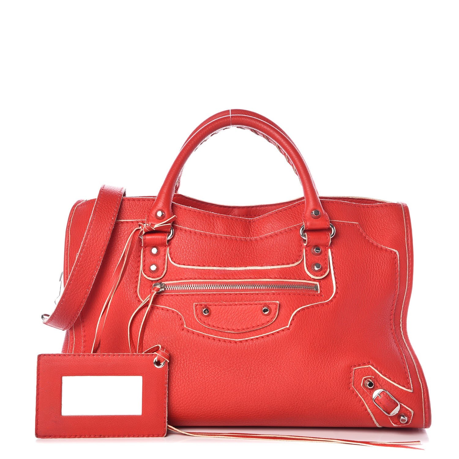 Balenciaga Supple Grained Calfskin Classic Silver Hardware Highlight City Rouge Fraise 1 of 10