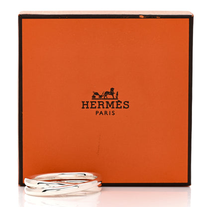 Hermes Sterling Silver Chaine D'Ancre Punk Double Ring 53 6.25 5 of 5