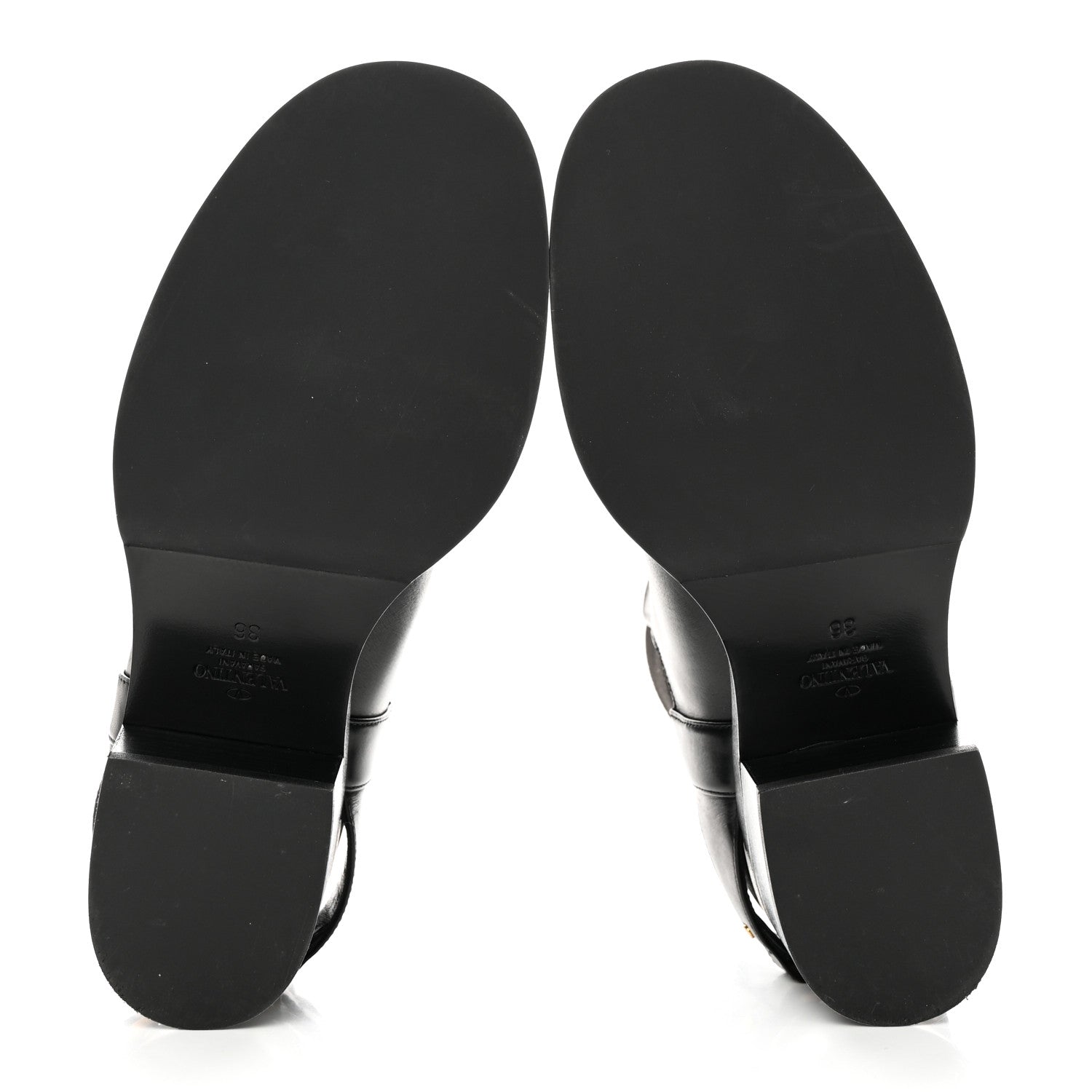 Valentino Garavani Calfskin VLOGO Flat Boots 36 Black 5 of 8