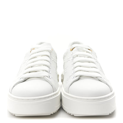 Louis Vuitton Lambskin Embossed Monogram Time Out Sneakers 37 White 3 of 10