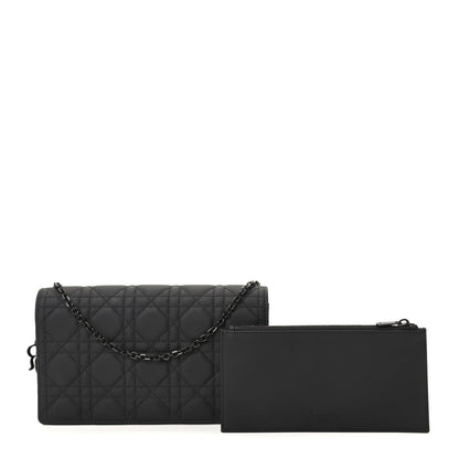 Christian Dior Ultra Matte Calfskin Cannage Lady Dior Clutch Black 3 of 11