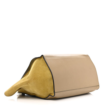 Celine Calfskin Suede Tri-color Small Trapeze Olive 3 of 15