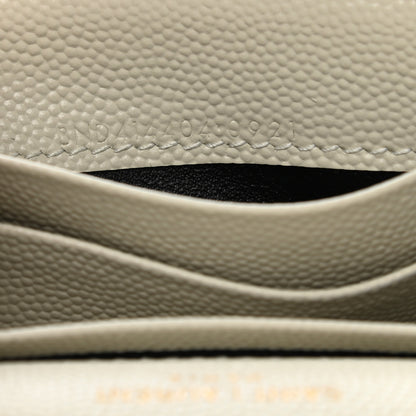 Saint Laurent Grain De Poudre Matelasse Chevron Small Monogram Envelope Wallet Crema Soft 7 of 8