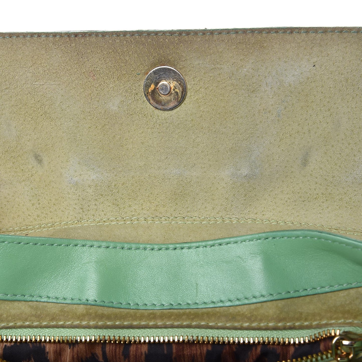 Snakeskin Small Shoulder Bag Green