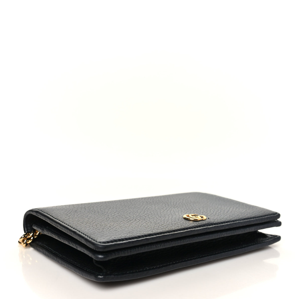 Calfskin Mini GG Marmont Chain Wallet Black