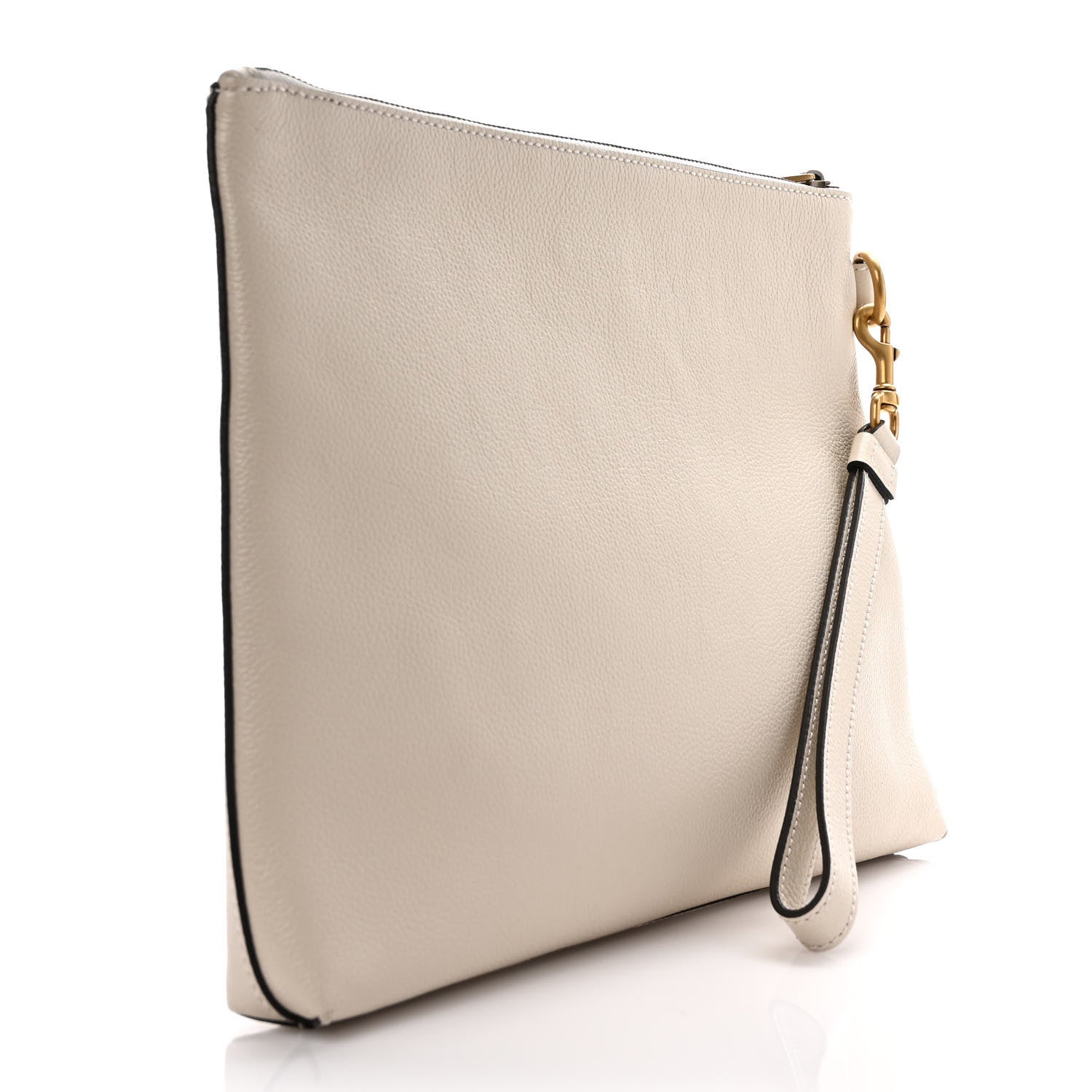 Gucci Pebbled Calfskin Logo Wristlet White 3 of 7