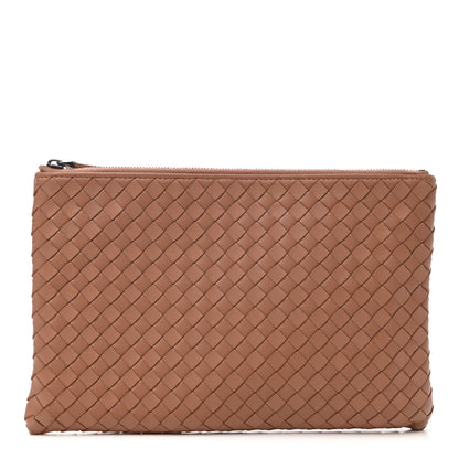Bottega Veneta Nappa Intrecciato Medium Zip Pouch Noce 1 of 8
