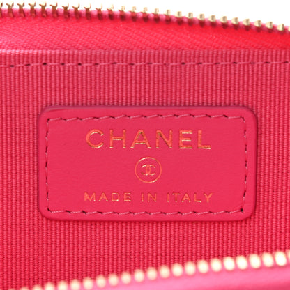 Chanel Caviar Quilted Zipped Key Holder Case Pink 5 of 7