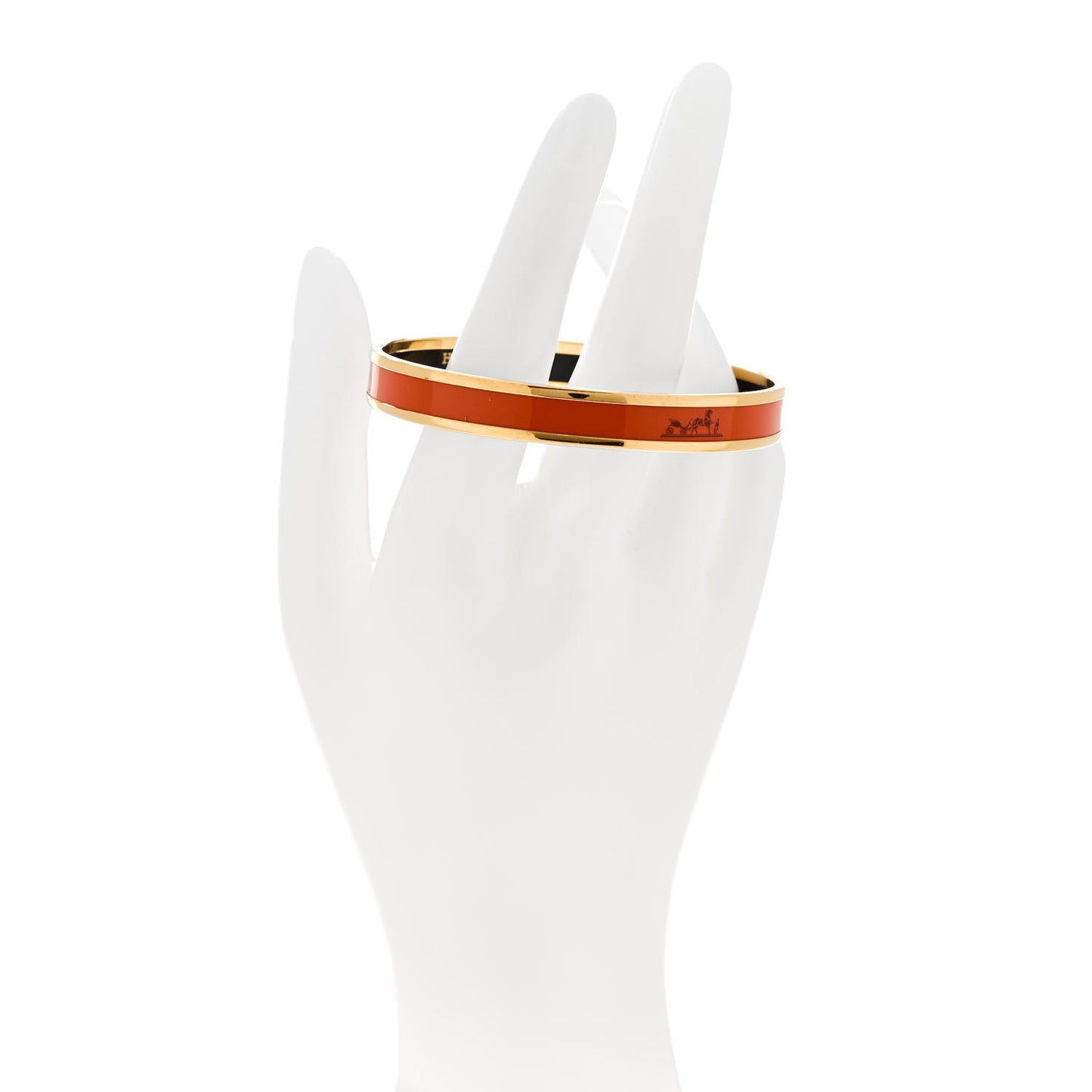 Enamel Printed Narrow Caleche Bracelet 70 Orange